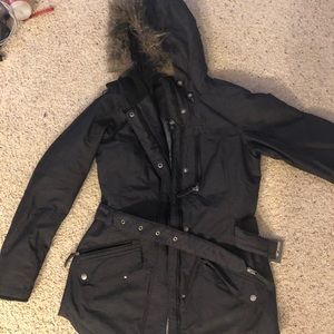 Grey/ black Columbia Long Winter Jacket